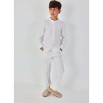 Pantalon enfant lin blanc