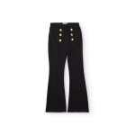 Pantalon Évasé pour fille avec boutons dorés noir Pantalon Évasé pour fille avec boutons dorés noir