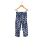 Pantalon fille imprime fond marine