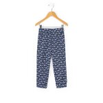 Pantalon fille imprime fond marine