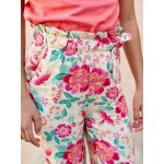 Pantalon fille large motifs fleurs multicolore Pantalon fille large motifs fleurs multicolore