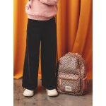 Pantalon fille large en velours anthracite