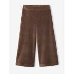 Pantalon fille large en velours chocolat