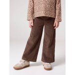 Pantalon fille large en velours chocolat