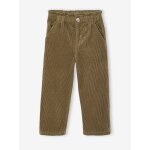Pantalon fille large velours ctel style paperbag olive