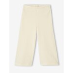 Pantalon fille large en velours �cru