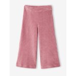 Pantalon fille large en velours mauve