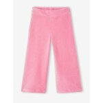 Pantalon fille large en velours rose