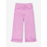 Pantalon fille large � volants lilas