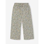 Pantalon fille legging large blanc imprim�