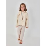 Pantalon fille en lin ray� multicolore