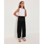 Pantalon fille en maille c�tel�e noir