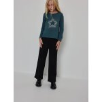 Pantalon fille en maille avec �toiles noir