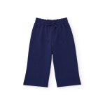 Pantalon fille en maille de style jupe - culotte bleu