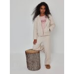 Pantalon fille en maille wide leg beige