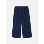 Pantalon fille � rayures en maille bleu