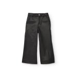 Pantalon pour fille en simili cuir À coupe large noir Pantalon pour fille en simili cuir À coupe large noir