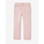 Pantalon fille slim morphologique medium rose poudr