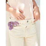 Pantalon flare fille ceinture tressée fantaisie écru Pantalon flare fille ceinture tressée fantaisie écru