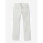 Pantalon flare fille en twill blanc