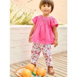 Pantalon fleuri b�b� taille �lastiqu�e �cru