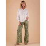 Pantalon fluide grossesse motif fleurs envie de fraise vert