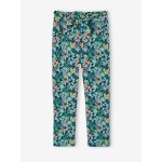Pantalon fluide imprim� fleurs fille marine