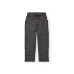 Pantalon pour garçon À carreaux avec taille Élastique gris foncé Pantalon pour garçon À carreaux avec taille Élastique gris foncé