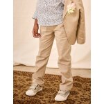 Pantalon gar�on c�r�monie chino en coton / lin beige