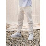 Pantalon garon crmonie chino en coton / lin beige clair