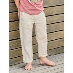 Pantalon gar�on coton / lin l�ger beige chin�