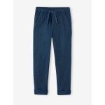Pantalon gar�on coton / lin l�ger bleu nuit