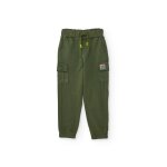 Pantalon gar�on en maille avec poches cargo vert