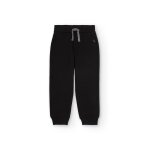 Pantalon pour gar�on en molleton avec cordon bicolore et bas c�tel�s noir