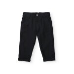 Pantalon pour garçon avec poches et revers au bas noir Pantalon pour garçon avec poches et revers au bas noir