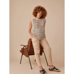 Pantalon grossesse en gaze de coton style paperbag sable