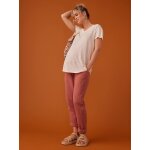 Pantalon grossesse en gaze de coton style paperbag vieux rose