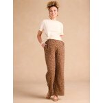 Pantalon de grossesse large en gaze de coton lopard beige