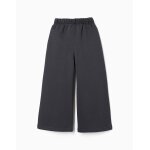 Pantalon � jambe large en molleton avec doublure en coton peign� gris fonc�