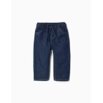 Pantalon en jean baggy avec cordon de serrage bleu fonc�