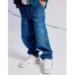 Pantalon en jean cargo en coton bleu
