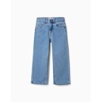 Pantalon en jean � coupe droite avec 5 poches bleu