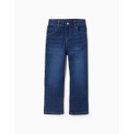 Pantalon en jean � coupe droite bleu fonc�