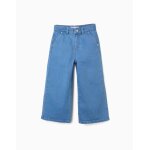 Pantalon en jean � jambes larges bleu clair