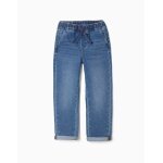 Pantalon en jean slim avec cordon de serrage bleu