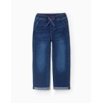 Pantalon en jean slim avec cordon de serrage bleu fonc�