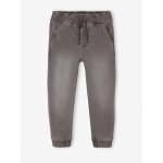 Pantalon jogger en denim effet molleton facile � enfiler gar�on denim gris clair