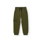 Pantalon jogger pour garon avec poche cargo vert