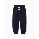 Pantalon de jogging ajust� en molleton avec cordon de serrage bleu fonc�