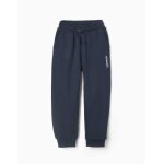 Pantalon de jogging ajust� en molleton avec poches et imprim� zy bleu fonc�